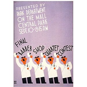 Wee Blue Coo Ad Barber Shop Quartet Central Park New York USA Wall Art Print Wee Blue Coo Ad Barber Shop Quartet Central Park New York USA Wall Art Print