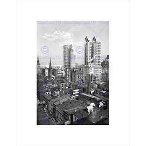 Wee Blue Coo TALLEST BUILDINGS NY 1901 VINTAGE HISTORY OLD BW FRAMED ART PRINT MOUNT B12X1039 Wee Blue Coo TALLEST BUILDINGS NY 1901 VINTAGE HISTORY OLD BW FRAMED ART PRINT MOUNT B12X1039