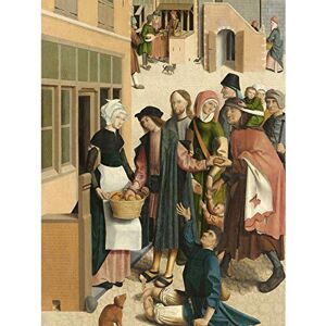 Artery8 Master Of Alkmaar Seven Works Of Mercy 1 Painting Premium Wall Art Canvas Print 18X24 Inch Artery8 Master Of Alkmaar Seven Works Of Mercy 1 Painting Premium Wall Art Canvas Print 18X24 Inch