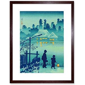 Wee Blue Coo Takahashi Shotei Japanese House Lake Artwork Framed Wall Art Print 12X16 Inch Wee Blue Coo Takahashi Shotei Japanese House Lake Artwork Framed Wall Art Print 12X16 Inch