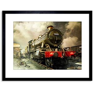 Wee Blue Coo Steam Train Vintage Colour Photo Framed Wall Art Print Wee Blue Coo Steam Train Vintage Colour Photo Framed Wall Art Print