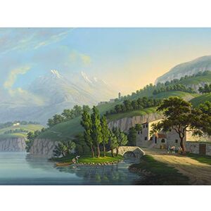 Fine Art Prints Bleuler Lake Como Italy Trees Buildings Painting Large XL Wall Art Canvas Print Fine Art Prints Bleuler Lake Como Italy Trees Buildings Painting Large XL Wall Art Canvas Print