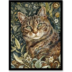 Artery8 Cat Lover Moggie Pet Hiding in Wildflower Field Living Room Artwork Framed Wall Art Print 18X24 Inch Artery8 Cat Lover Moggie Pet Hiding in Wildflower Field Living Room Artwork Framed Wall Art Print 18X24 Inch