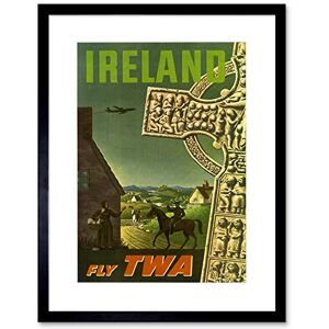 Wee Blue Coo TRAVEL TWA AIRLINE IRELAND CELTIC CROSS RURAL VINTAGE ADVERT ART PRINT B12X1744 Wee Blue Coo TRAVEL TWA AIRLINE IRELAND CELTIC CROSS RURAL VINTAGE ADVERT ART PRINT B12X1744
