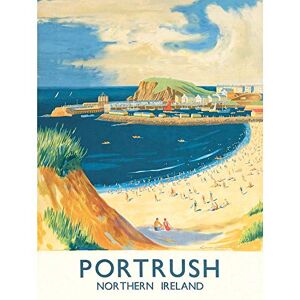 Wee Blue Coo Travel Beach Coast Harbour Portrush Northern Ireland British Rail Art Print Poster Wall Decor 12X16 Inch Wee Blue Coo Travel Beach Coast Harbour Portrush Northern Ireland British Rail Art Print Poster Wall Decor 12X16 Inch