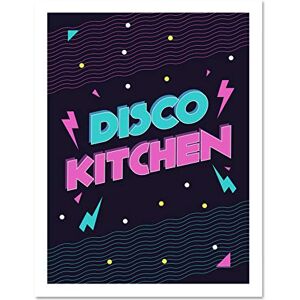 Wee Blue Coo Disco Kitchen 80s Large Framed Art Print Wall Poster 18x24 inch Wee Blue Coo Disco Kitchen 80s Large Framed Art Print Wall Poster 18x24 inch