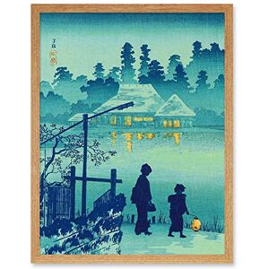 Wee Blue Coo Takahashi Shotei Japanese House Lake Art Print Framed Poster Wall Decor 12x16 inch Wee Blue Coo Takahashi Shotei Japanese House Lake Art Print Framed Poster Wall Decor 12x16 inch