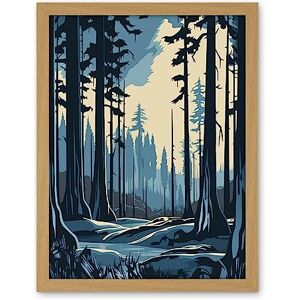 Artery8 Taiga Boreal Forest Winter Landscape Illustration Artwork Framed Wall Art Print 18X24 Inch Artery8 Taiga Boreal Forest Winter Landscape Illustration Artwork Framed Wall Art Print 18X24 Inch