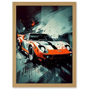Artery8 Sports Car Racing Oil Painting Sports Supercar Driving Orange Gift for Him Artwork Framed Wall Art Print A4 Artery8 Sports Car Racing Oil Painting Sports Supercar Driving Orange Gift for Him Artwork Framed Wall Art Print A4