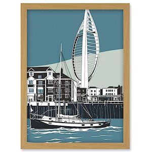 Artery8 Portsmouth Historic Dockyard with Spinnaker Tower Artwork Framed Wall Art Print A4 Artery8 Portsmouth Historic Dockyard with Spinnaker Tower Artwork Framed Wall Art Print A4