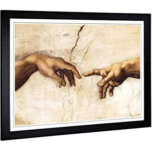 Big Box Art Framed Print of Michelangelo Creation of Adam Hands Design Wall Art Picture Home Decor for Kitchen, Living Room, Bedroom, Hallway, Black, A2 / 24.5x18 Inch / 62x45cm Big Box Art Framed Print of Michelangelo Creation of Adam Hands Design Wall Art Picture Home Decor for Kitchen, Living Room, Bedroom, Hallway, Black, A2 / 24.5x18 Inch / 62x45cm