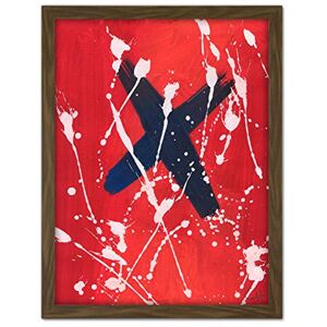 Artery8 Hendo Tanuki Abstract Red Painting Cross Paint Splat D Artwork Framed Wall Art Print 18X24 Inch Artery8 Hendo Tanuki Abstract Red Painting Cross Paint Splat D Artwork Framed Wall Art Print 18X24 Inch