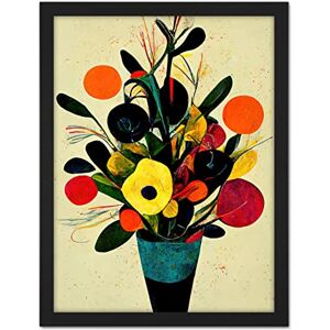 Wee Blue Coo Bright Autumnal Flower Bouquet Vase Midcentury Style Painting Abstract Yellow Orange Red Teal Artwork Framed Wall Art Print 18X24 Inch Wee Blue Coo Bright Autumnal Flower Bouquet Vase Midcentury Style Painting Abstract Yellow Orange Red Teal Artwork Framed Wall Art Print 18X24 Inch