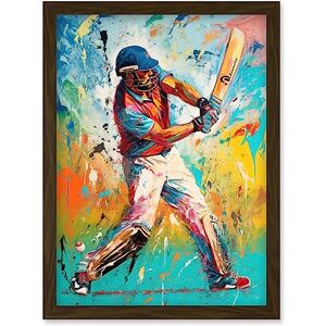 Artery8 - Cricket Shot Portrait - A4 - Framed - Wall Art Artery8 - Cricket Shot Portrait - A4 - Framed - Wall Art