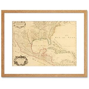 Wee Blue Coo Map Antique 1703 Mexico Carribean Islands Gulf Ocean France Art Framed Wall Art Print Wee Blue Coo Map Antique 1703 Mexico Carribean Islands Gulf Ocean France Art Framed Wall Art Print