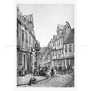 Wee Blue Coo Painting City Frankfurt Becker Ritterbrunnen View Wall Art Print Wee Blue Coo Painting City Frankfurt Becker Ritterbrunnen View Wall Art Print