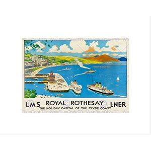 Wee Blue Coo Travel Transport Rail Train Rothesay Scotland Clyde River Wall Art Print Wee Blue Coo Travel Transport Rail Train Rothesay Scotland Clyde River Wall Art Print