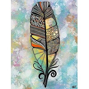 Artery8 Abstract Patterned Funky Feather Painting Unframed Wall Art Print Poster Home Decor Premium Artery8 Abstract Patterned Funky Feather Painting Unframed Wall Art Print Poster Home Decor Premium