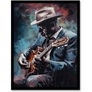 Artery8 Ragtime Blues Watercolour Artwork Musician Playing Acoustic Guitar Portrait Painting Artwork Framed Wall Art Print A4 Artery8 Ragtime Blues Watercolour Artwork Musician Playing Acoustic Guitar Portrait Painting Artwork Framed Wall Art Print A4