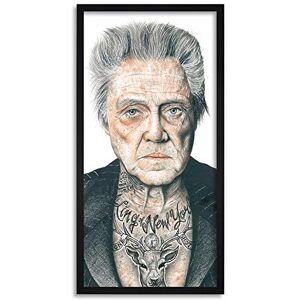 Wee Blue Coo Christopher Walken Tattoo Wayne Maguire Inked Ikons Long Panel Framed Wall Art Print Wee Blue Coo Christopher Walken Tattoo Wayne Maguire Inked Ikons Long Panel Framed Wall Art Print