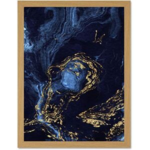 Wee Blue Coo Abstract Dark Blue Gold Waves Large Framed Art Print Wall Poster 18x24 inch Wee Blue Coo Abstract Dark Blue Gold Waves Large Framed Art Print Wall Poster 18x24 inch