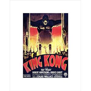 Wee Blue Coo FILM KING KONG HORROR MONSTERS BLACK FRAME FRAMED ART PRINT PICTURE B12X6754 Wee Blue Coo FILM KING KONG HORROR MONSTERS BLACK FRAME FRAMED ART PRINT PICTURE B12X6754