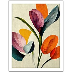 Wee Blue Coo Spring Flowers Floral Bouquet Bold Abstract Boho Coral Mustard Artwork Framed Wall Art Print 18X24 Inch Wee Blue Coo Spring Flowers Floral Bouquet Bold Abstract Boho Coral Mustard Artwork Framed Wall Art Print 18X24 Inch