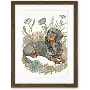 Artery8 Dachshund Dog Lying in Flower Field Pastel Watercolour Illustration Artwork Framed Wall Art Print 18X24 Inch Artery8 Dachshund Dog Lying in Flower Field Pastel Watercolour Illustration Artwork Framed Wall Art Print 18X24 Inch