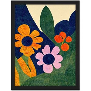 Wee Blue Coo Abstract Painting Bright Matisse Style Flowers Mustard Navy Lilac Orange Artwork Framed Wall Art Print 18X24 Inch Wee Blue Coo Abstract Painting Bright Matisse Style Flowers Mustard Navy Lilac Orange Artwork Framed Wall Art Print 18X24 Inch