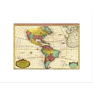 Wee Blue Coo MAP ANTIQUE CONTINENTAL AMERICA COVENS MORTIER BLACK FRAMED ART PRINT B12X7034 Wee Blue Coo MAP ANTIQUE CONTINENTAL AMERICA COVENS MORTIER BLACK FRAMED ART PRINT B12X7034