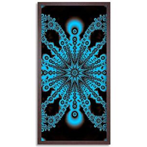 Wee Blue Coo Fractal Symmetry Pattern Graphic Blue Long Panel Framed Wall Art Print Wee Blue Coo Fractal Symmetry Pattern Graphic Blue Long Panel Framed Wall Art Print