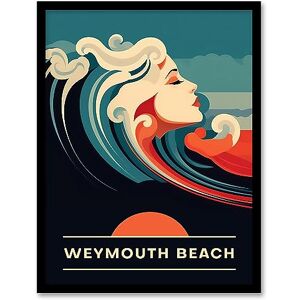 Artery8 The Seaside Calls Weymouth Beach England UK Sunset Woman of the Waves Sea Siren Ocean Artwork Framed Wall Art Print A4 Artery8 The Seaside Calls Weymouth Beach England UK Sunset Woman of the Waves Sea Siren Ocean Artwork Framed Wall Art Print A4
