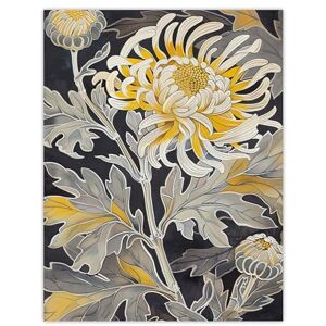 Artery8 Yellow Chrysanthemum Flower Detailed Artwork Living Room Extra Large XL Wall Art Poster Print Artery8 Yellow Chrysanthemum Flower Detailed Artwork Living Room Extra Large XL Wall Art Poster Print