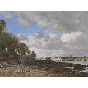 Artery8 Eugene Boudin Plougastel The Ferry Crossing 1873 Painting Unframed Wall Art Print Poster Home Decor Premium Artery8 Eugene Boudin Plougastel The Ferry Crossing 1873 Painting Unframed Wall Art Print Poster Home Decor Premium