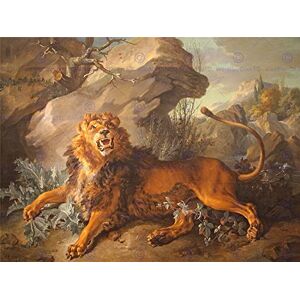 Wee Blue Coo Painting Ashanti Fable Oudry Lion Spider Wall Art Print Wee Blue Coo Painting Ashanti Fable Oudry Lion Spider Wall Art Print