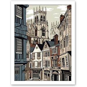 Artery8 Shambles Street Cityscape with York Minster Towers Artwork Framed Wall Art Print 18X24 Inch Artery8 Shambles Street Cityscape with York Minster Towers Artwork Framed Wall Art Print 18X24 Inch