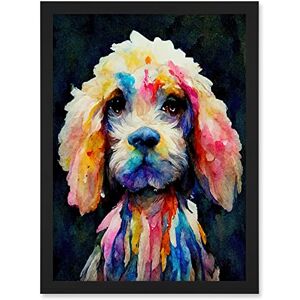 Wee Blue Coo Bright Abstract Colourful Dog Spaniel Cavapoo Cockapoo Artwork Framed A3 Wall Art Print Wee Blue Coo Bright Abstract Colourful Dog Spaniel Cavapoo Cockapoo Artwork Framed A3 Wall Art Print