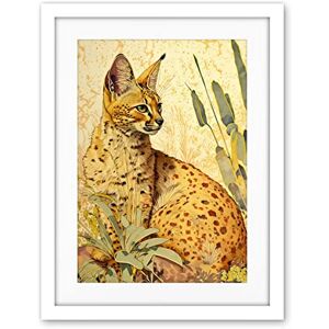Artery8 Serval Cat in Nature - 18x24 - Framed - Wall Art Artery8 Serval Cat in Nature - 18x24 - Framed - Wall Art