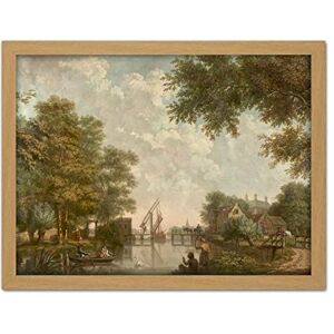 Artery8 Andriessen Dutch Landscape River Trees Painting Artwork Framed Wall Art Print 18X24 Inch Artery8 Andriessen Dutch Landscape River Trees Painting Artwork Framed Wall Art Print 18X24 Inch