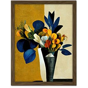 Wee Blue Coo Blue Mustard Ochre Orange Autumnal Abstract Bouquet Flowers Painting Artwork Framed Wall Art Print 18X24 Inch Wee Blue Coo Blue Mustard Ochre Orange Autumnal Abstract Bouquet Flowers Painting Artwork Framed Wall Art Print 18X24 Inch