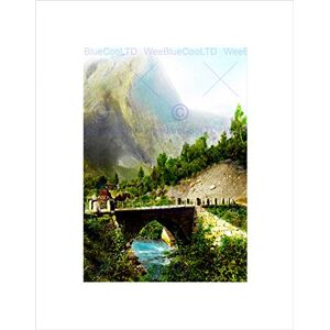 Wee Blue Coo LANDSCAPE HORSE CART BRIDGE MOUNTAIN VALLEY TREE FRAMED ART PRINT MOUNT B12X6827 Wee Blue Coo LANDSCAPE HORSE CART BRIDGE MOUNTAIN VALLEY TREE FRAMED ART PRINT MOUNT B12X6827