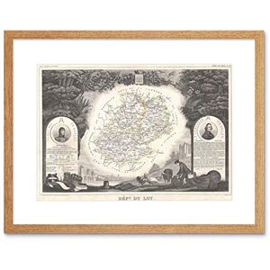 Wee Blue Coo Map Antique Levasseur Lot Department France Framed Wall Art Print Wee Blue Coo Map Antique Levasseur Lot Department France Framed Wall Art Print