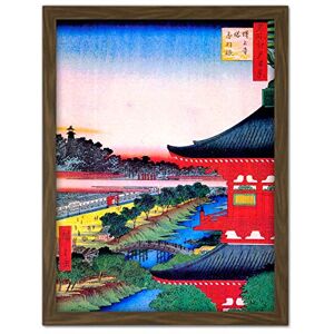 Wee Blue Coo Hiroshige Japanese View Pagoda Red Artwork Framed Wall Art Print 18X24 Inch Wee Blue Coo Hiroshige Japanese View Pagoda Red Artwork Framed Wall Art Print 18X24 Inch