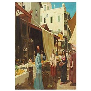 Wee Blue Coo Painting Cityscape Gleich North African Bazaar Wall Art Print Wee Blue Coo Painting Cityscape Gleich North African Bazaar Wall Art Print