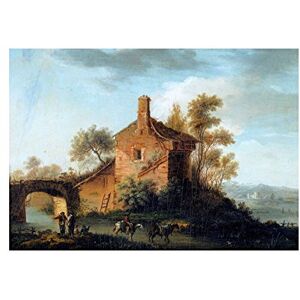 Wee Blue Coo Painting River Landscape Farm De Meyer Dutch Wall Art Print Wee Blue Coo Painting River Landscape Farm De Meyer Dutch Wall Art Print