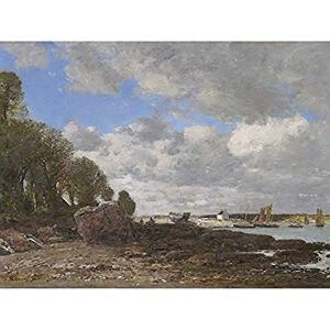 Artery8 Eugene Boudin Plougastel The Ferry Crossing 1873 Painting Art Print Canvas Premium Wall Decor Poster Mural Artery8 Eugene Boudin Plougastel The Ferry Crossing 1873 Painting Art Print Canvas Premium Wall Decor Poster Mural