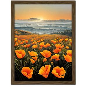 Doppelganger33 LTD Shoreline California Poppies At Sunrise Painting Artwork Framed Wall Art Print 18X24 Inch Doppelganger33 LTD Shoreline California Poppies At Sunrise Painting Artwork Framed Wall Art Print 18X24 Inch