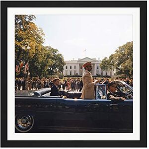 Fine Art Prints Parade JFK Kennedy Emperor Haile Selassie Photo Square Wooden Framed Wall Art Print Picture 16X16 Inch Fine Art Prints Parade JFK Kennedy Emperor Haile Selassie Photo Square Wooden Framed Wall Art Print Picture 16X16 Inch