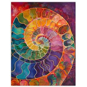 Artery8 Ammonite Shell Fossil Rainbow Pattern Painting Living Room Bathroom Large Wall Art Poster Print Thick Paper 18X24 Inch Artery8 Ammonite Shell Fossil Rainbow Pattern Painting Living Room Bathroom Large Wall Art Poster Print Thick Paper 18X24 Inch