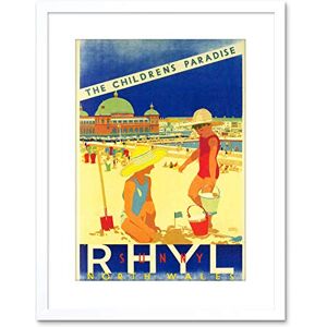 Wee Blue Coo TRAVEL VINTAGE AD RHYL WALES BEACH SAND POOL LIDO SKY BLUE FRAMED PRINT F97X6895 Wee Blue Coo TRAVEL VINTAGE AD RHYL WALES BEACH SAND POOL LIDO SKY BLUE FRAMED PRINT F97X6895